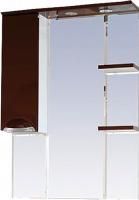 Зеркало-шкаф Misty Жасмин 75 с подсветкой, коричневая эмаль L