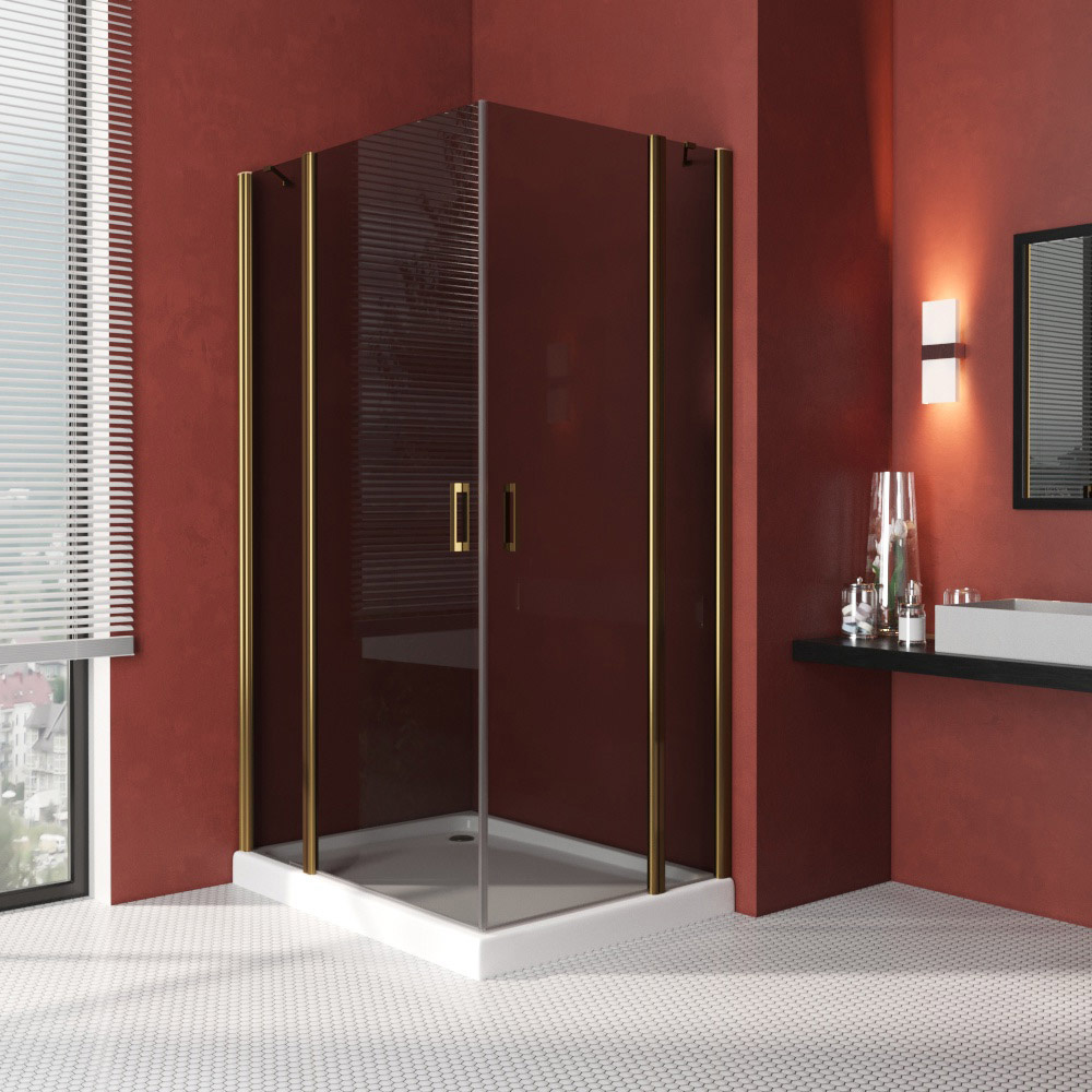 Душевой уголок Vegas Glass EFA-F LUX 120*90 05 07 L, профиль бронза, стекло графит