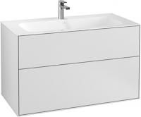 Тумба с раковиной Villeroy & Boch Finion 100 white matt lacquer, с настенным освещением