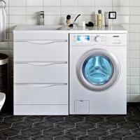 Тумба с раковиной Runo Орион 60 R под стиральную машину, раковина лайт