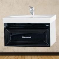 Тумба с раковиной Misty Европа 60 черная эмаль