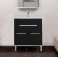 Тумба с раковиной Aquanet Сиена 60 черная, 1 ящик, 2 двери