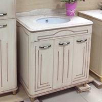 Тумба с раковиной Bellezza Аллегро Люкс 100 бежевая патина темный орех