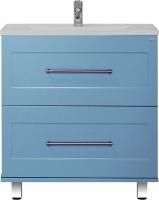 Тумба под раковину Misty Марта 80 напольная, голубая матовая