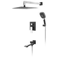 Душевая система Hansberge H6077BC, черный/хром