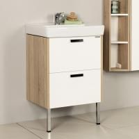 Тумба с раковиной Aquaton Йорк 55 белый/дуб сонома, напольная