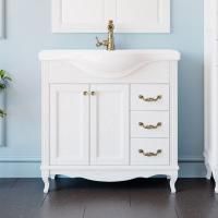 Тумба с раковиной ValenHouse Эллина 85 белая, фурнитура бронза