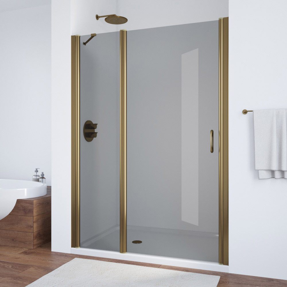 Душевая дверь в нишу Vegas Glass EP-F-1 155 05 07 L, профиль бронза, стекло графит
