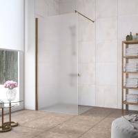 Душевая перегородка Vegas Glass EAF LUX 86 05 10 профиль бронза, стекло сатин