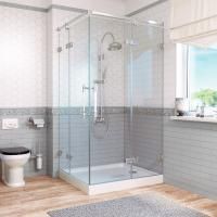 Душевой уголок Vegas Glass AFA-F Dynasty 120*100 08 01 L профиль глянцевый хром, стекло прозрачное