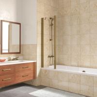 Шторка на ванну Vegas Glass E2V LUX ST 125 05 01 L профиль бронза, стекло прозрачное