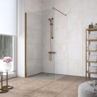 Душевая перегородка Vegas Glass EAF LUX 96 05 crystalvision профиль бронза, стекло crystalvision