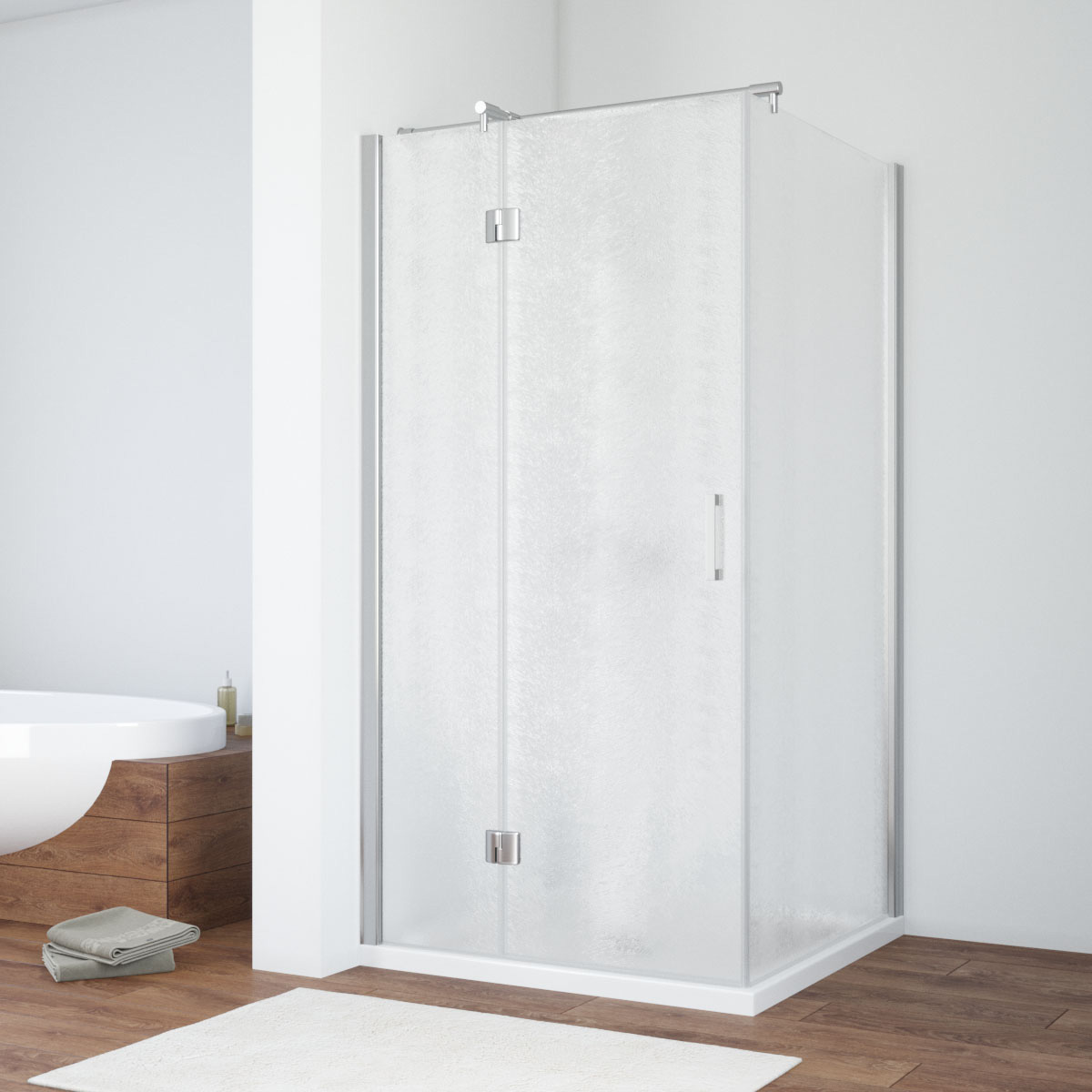 Душевой уголок Vegas Glass AFP-Fis TUR NOVO h1890 120*80 08 02 L, профиль глянцевый хром, стекло шиншилла