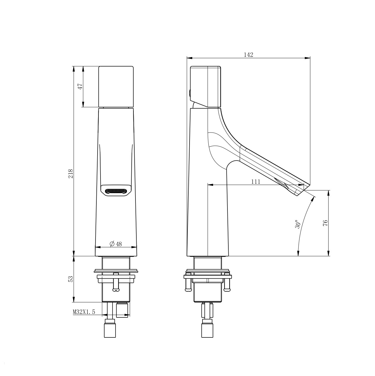 Смеситель для раковины Wonzon & Woghand The One WW-H010-BG
