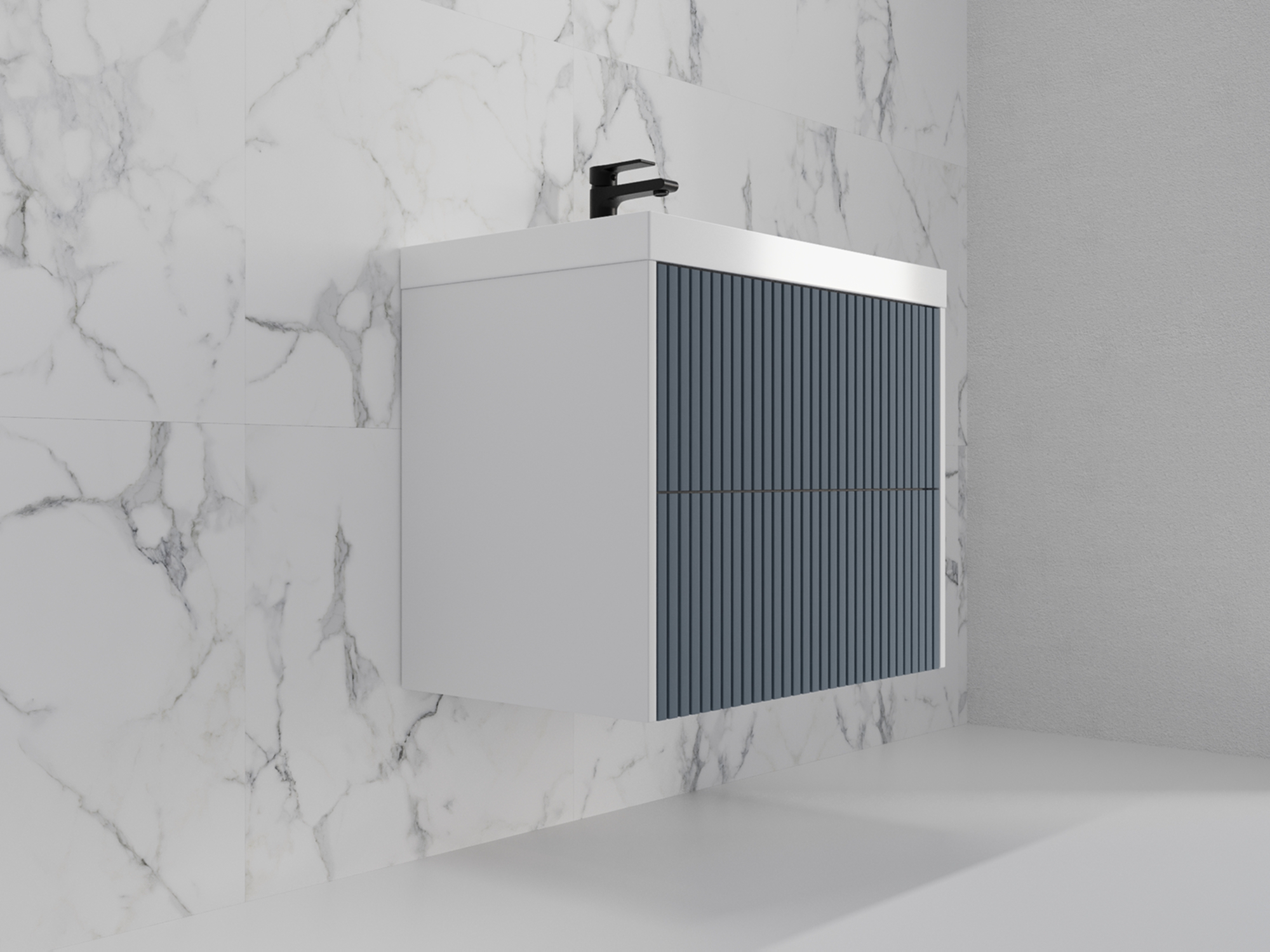 Тумба с раковиной Style Line Стокгольм 70 подвесная, графит софт