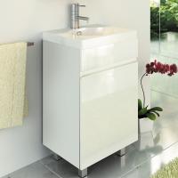 Тумба с раковиной Comforty Астра 50, напольная, белый глянец