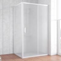 Душевой уголок Vegas Glass ZP+ZPV 110*90 01 10 профиль белый, стекло сатин