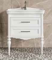 Тумба с раковиной ValenHouse Эстетика 80 белая, фурнитура хром