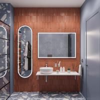 Мебель для ванной Diwo Элиста 120 белый мрамор, с раковиной Moduo 40 Ring