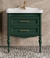 Тумба с раковиной ValenHouse Эстетика 80 зеленая, фурнитура золото
