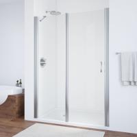 Душевая дверь в нишу Vegas Glass EP-F-1 120 08 crystalvision L профиль глянцевый хром, стекло crystalvision