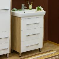 Тумба с раковиной Sanflor Ларго 60, швейцарский вяз, белый