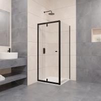 Душевой уголок RGW Passage PA-44B (885-1015)х700х1850 профиль черный, стекло прозрачное