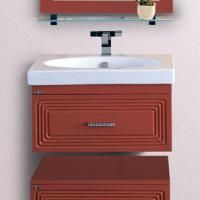 Тумба с раковиной Misty Европа 50 красная эмаль