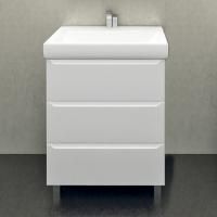 Тумба с раковиной 1MarKa Кода 60Н белый глянец, напольная