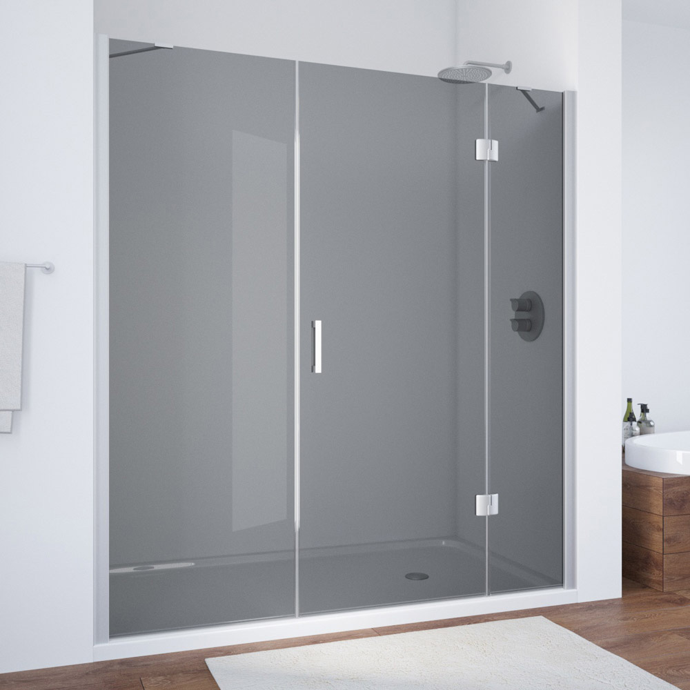 Душевая дверь в нишу Vegas Glass AFP-F NOVO 140 07 07 R, профиль матовый хром, стекло графит