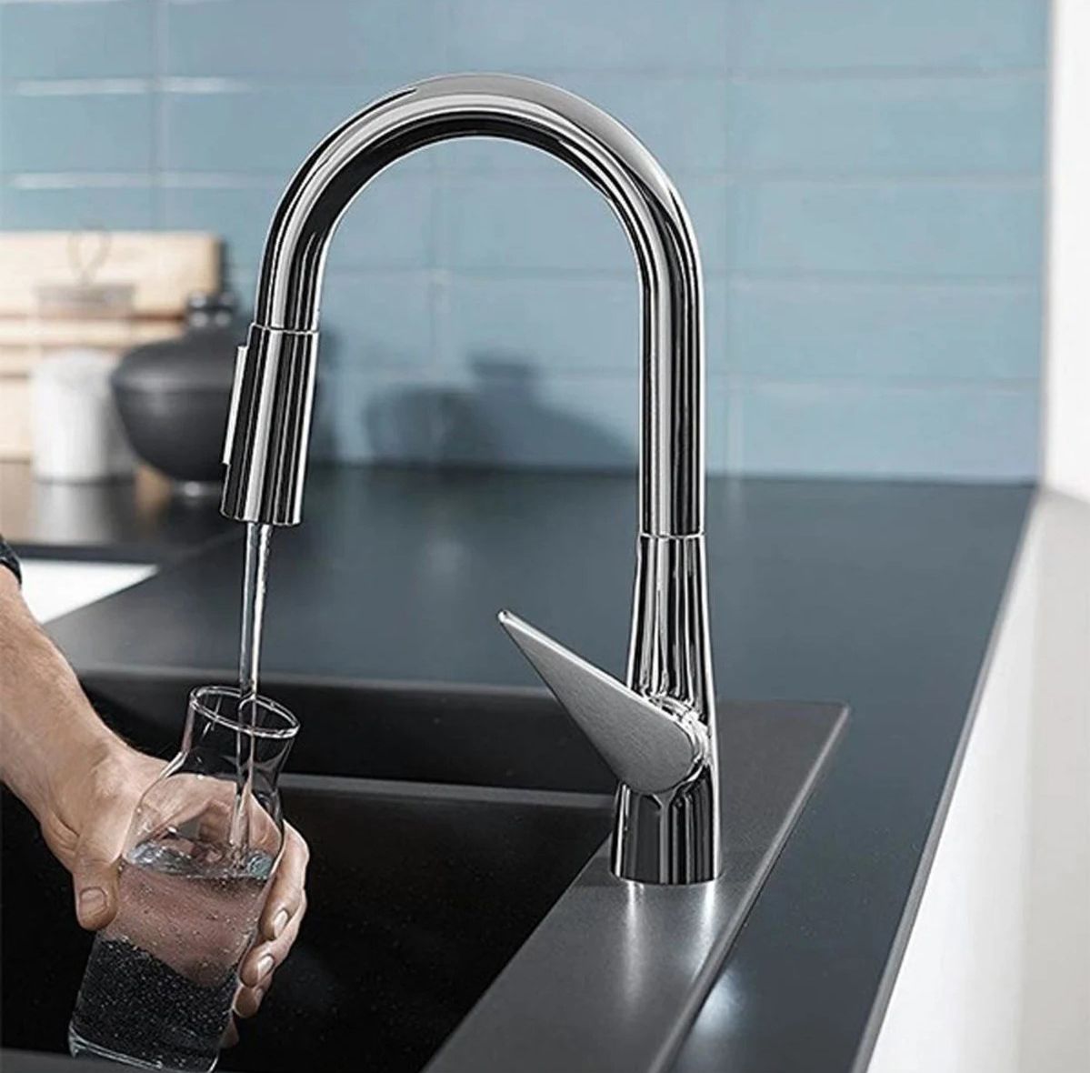 смеситель hansgrohe для кухни с выдвижной лейкой