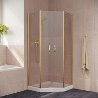 Душевой уголок Vegas Glass EFA-Pen LUX 90 09 05 профиль золото глянцевое, стекло бронза