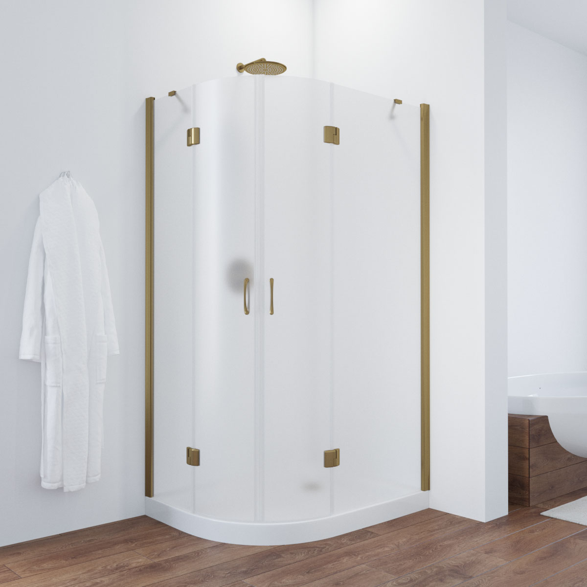 Душевой уголок Vegas Glass AFS-F TUR NOVO h1890 100*80 05 10 R, профиль бронза, стекло сатин