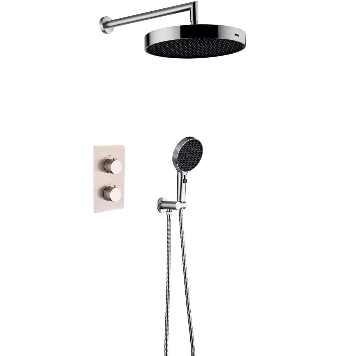 Душевой комплект для душа Boheme Cell никель брашированный, термостат