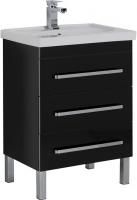 Тумба под раковину Aquanet Сиена 60 напольная черная