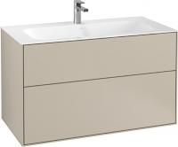Тумба с раковиной Villeroy & Boch Finion 100 sand matt lacquer, с настенным освещением
