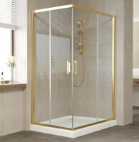 Душевой уголок Vegas Glass ZA-F 120*90 09 01 профиль золото, стекло прозрачное
