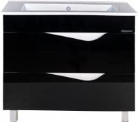 Тумба с раковиной Bellezza Эйфория 105 черная