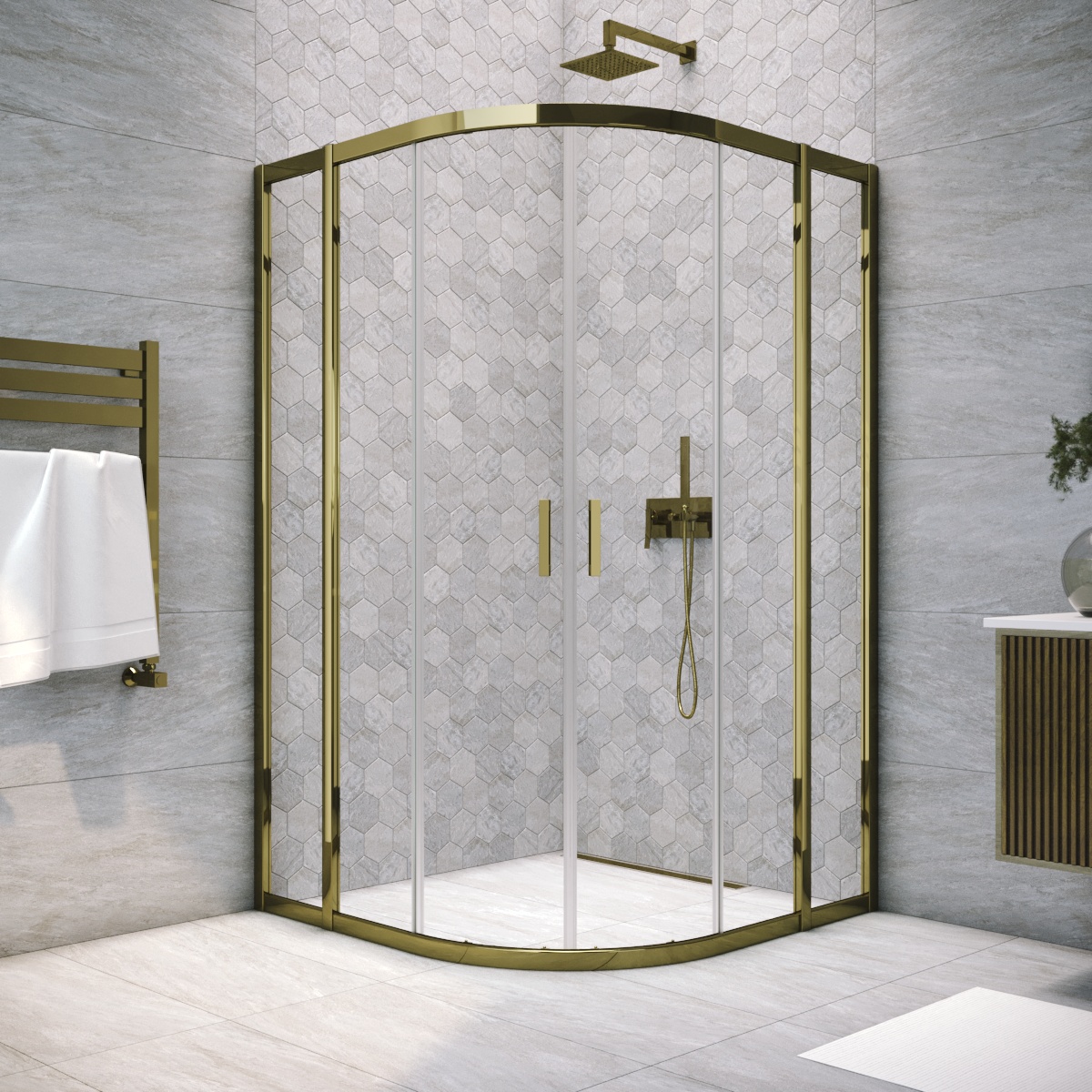 Душевой уголок Vegas Glass ZS TUR NOVO h1900 120 05 01, профиль бронза, стекло прозрачное