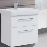 Тумба под раковину Dreja Q max 70 белый глянец, подвесная, 2 ящика