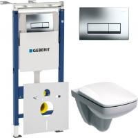 Инсталляция Geberit Duofix Платтенбау 4 в 1 с кнопкой хром + унитаз IFO Special с микролифтом + шумоизоляция