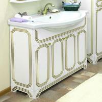 Тумба с раковиной Sanflor Каир 100 белая, золотая патина