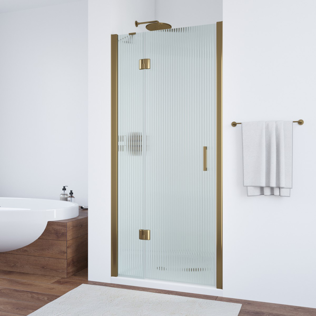 Душевая дверь в нишу Vegas Glass  AFP TUR NOVO h1890 100 05 Moru L, профиль бронза, стекло Moru