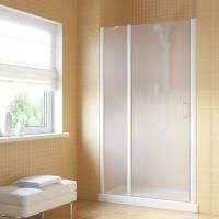 Душевая дверь в нишу Vegas Glass EP-F-1 LUX 120 01 10 L профиль белый, стекло сатин