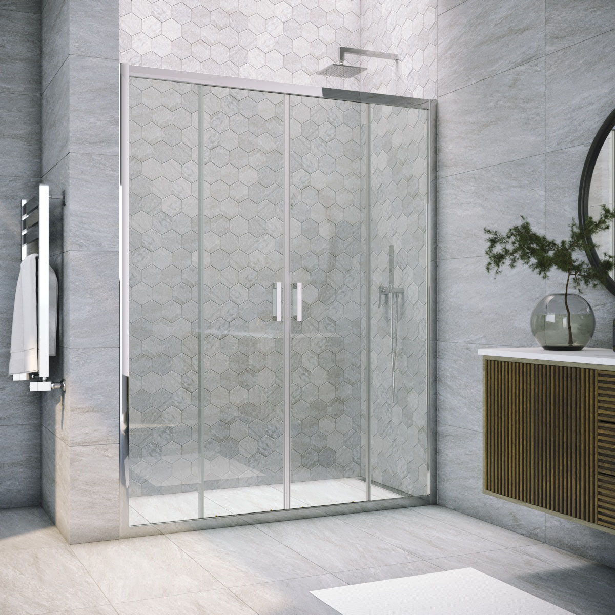 Душевая дверь в нишу Vegas Glass Z2P TUR NOVO h1900 195 08 crystalvision, профиль глянцевый хром, стекло crystalvision