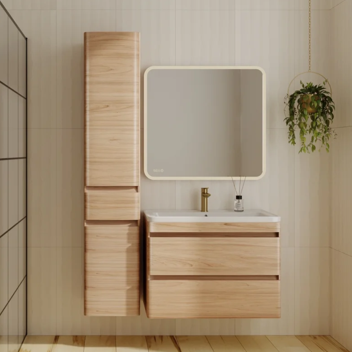 Мебель для ванной Style Line Атлантика 80 Люкс Plus, подвесная, ясень перламутр