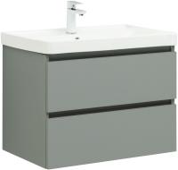 Тумба с раковиной Aquanet Вега 2.0 70 2 ящика, мисти грин, раковина Ирис