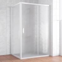 Душевой уголок Vegas Glass ZP+ZPV 140*90 01 02 профиль белый, стекло шиншилла