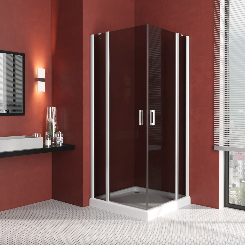 Душевой уголок Vegas Glass EFA LUX 120 01 07, профиль белый, стекло графит