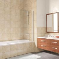 Шторка на ванну Vegas Glass EV Lux 75 01 01 R профиль белый, стекло прозрачное